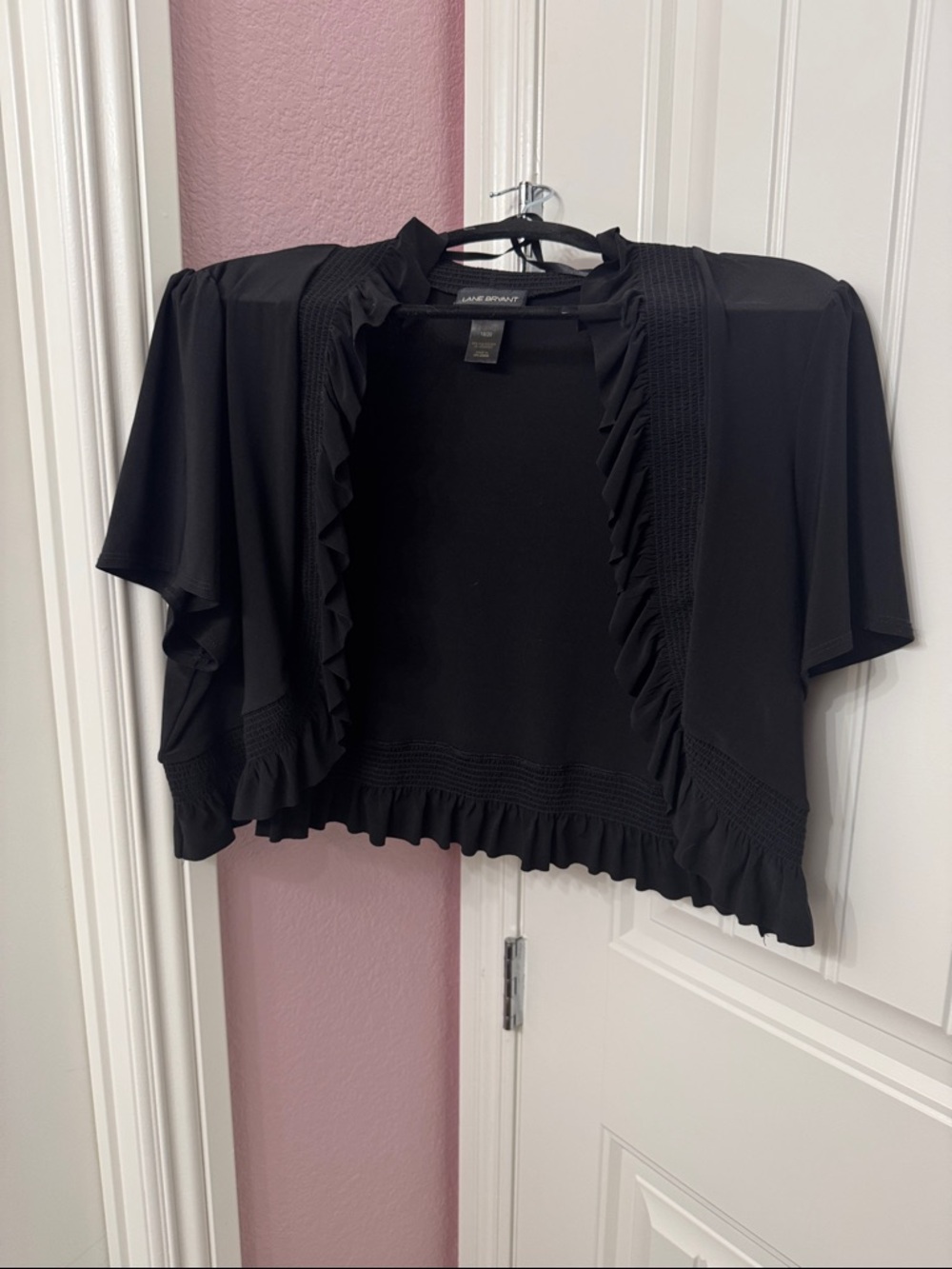 Lane Bryant Black Ruffle Shrug